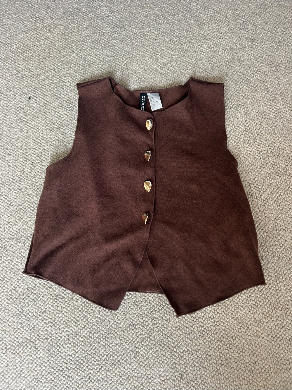 H&M Brown Button-Front Vest
